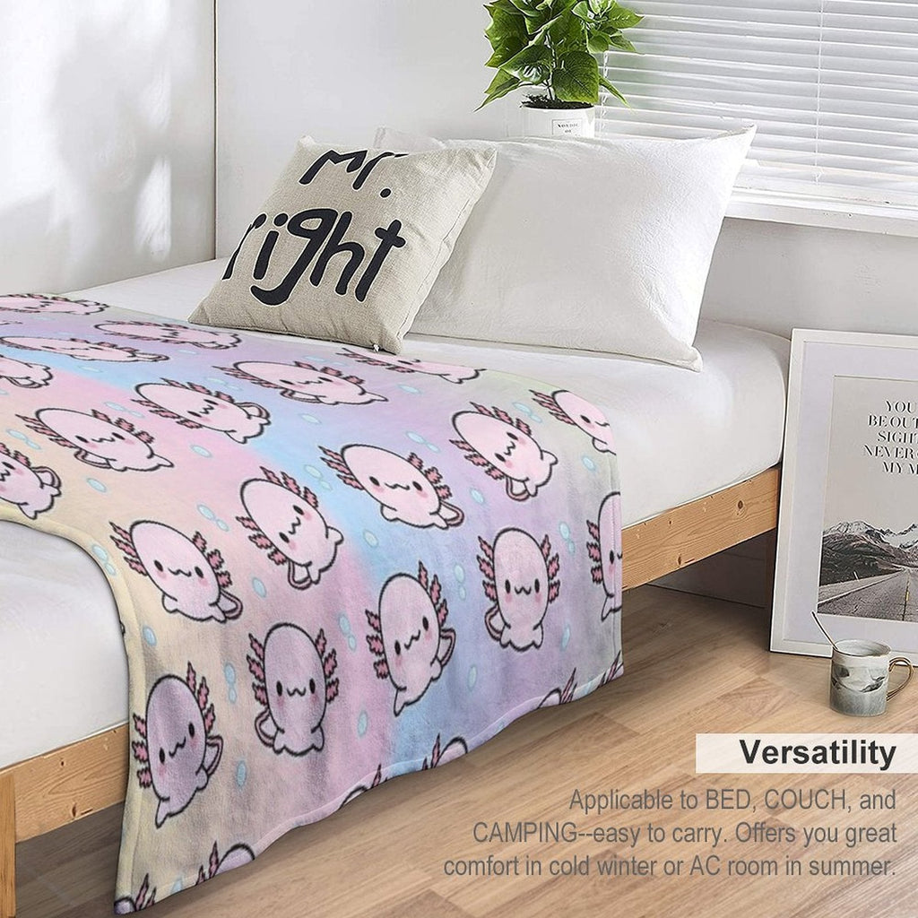 Cute Axolotl Premium Throw Blanket