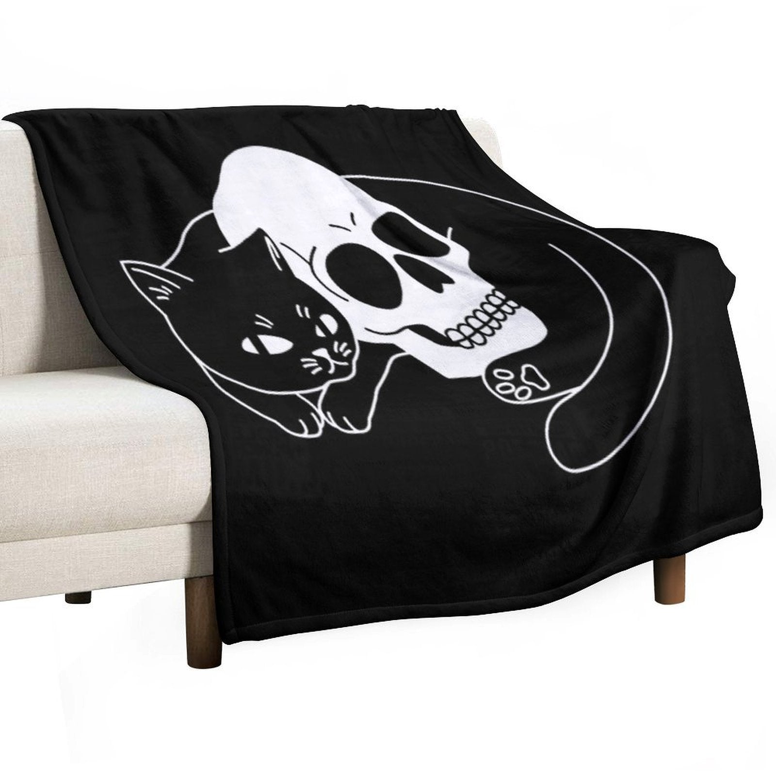 Spooky Cat Lightweight Throw Blanket